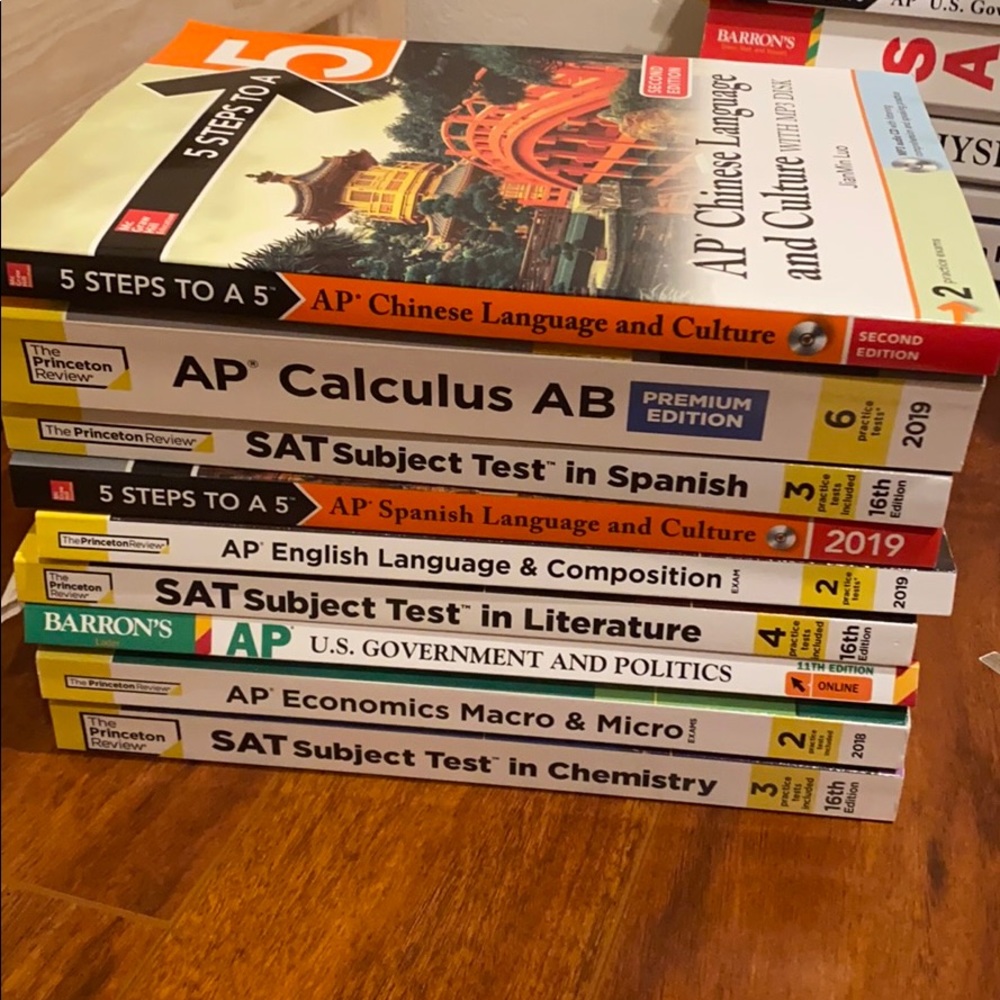 AP and SAT prep books